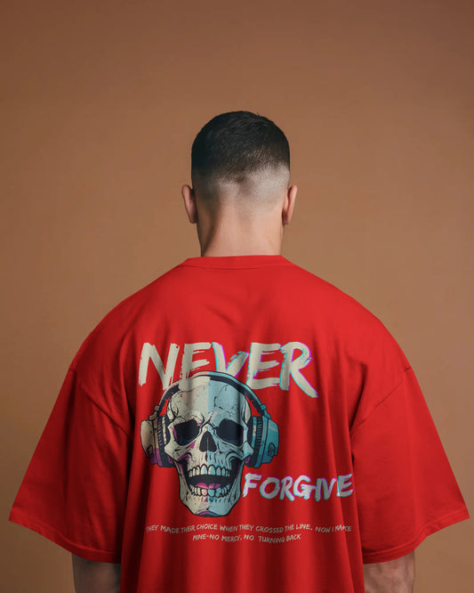 No Mercy, No Limits : Never Forgive Skull Graphic Oversized