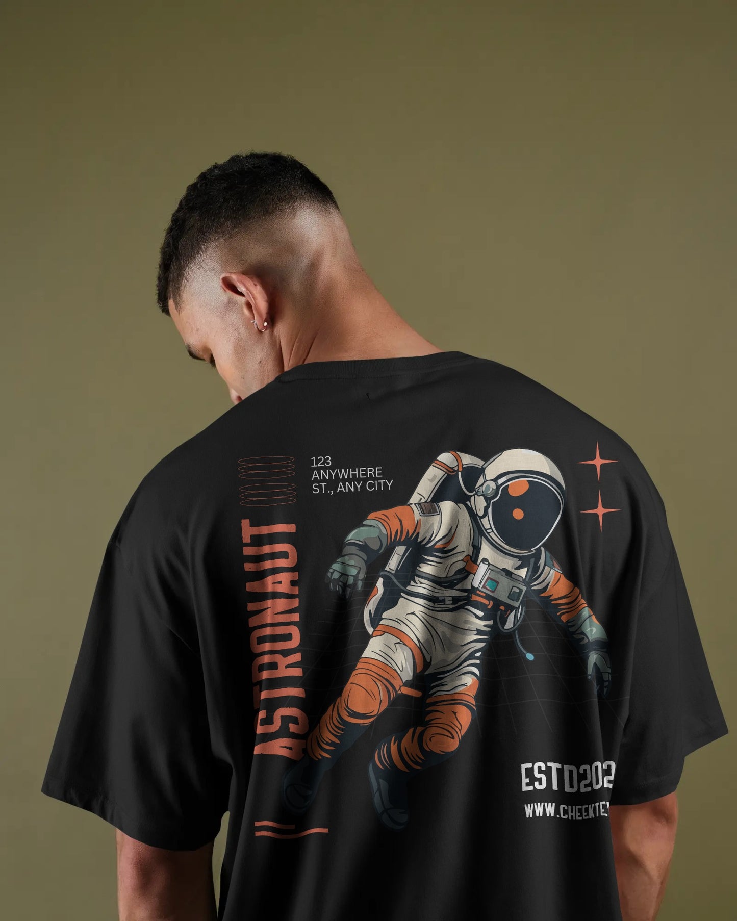 Cosmic Drift - Retro Astronaut Oversized Tee