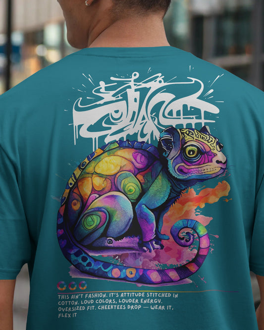 Color Clash Chameleon – Oversized Street Art