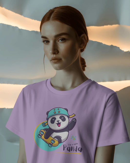 Skater Panda – Regular Fit Cute Graphic Tee