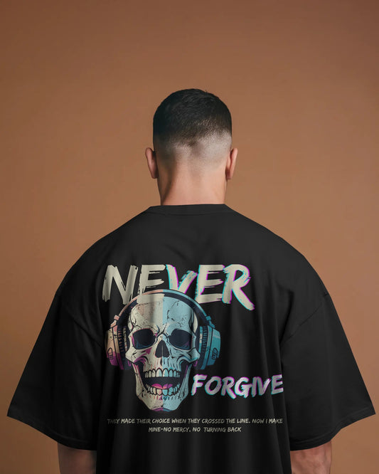 No Mercy, No Limits : Never Forgive Skull Graphic Oversized