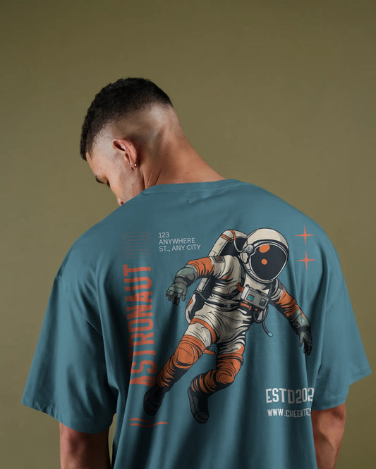 Cosmic Drift - Retro Astronaut Oversized Tee
