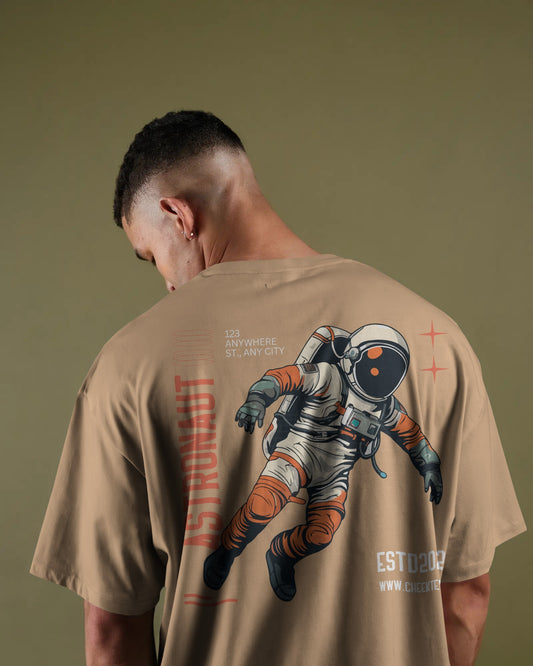 Cosmic Drift - Retro Astronaut Oversized Tee